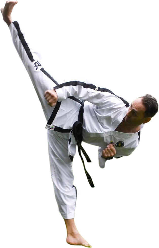 Hoge zijwaartse trap Taekwon-Do
